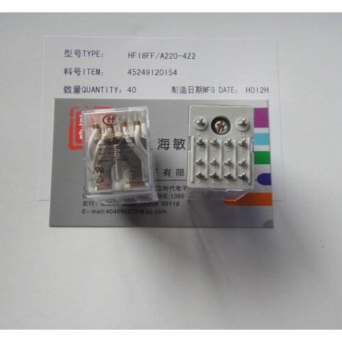 Free shipping lot (10 pieces/lot) original New HONGFA HF HF18FF-A220-4Z2 JZX-18FF-A220-4Z2 220-240VAC 14PINS 5A Power Relay