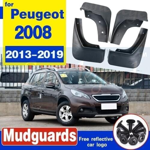 Car Mud Flaps For Peugeot 2008 SUV 2013-2019 2014 2015 2016 Mudflaps Splash Guards Mud Flap Mudguard Fender Front Rear Molded