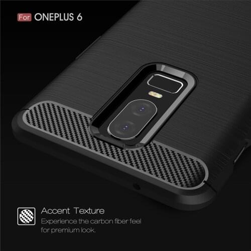 One Plus 6 Carbon Fiber Case for Oneplus 6 Case Soft Silicone TPU Skin Anti-Skid Cover for Oneplus6 phone cover for One plus 6