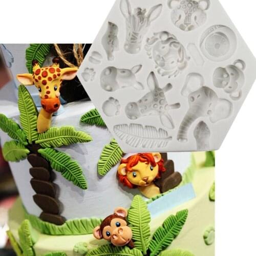 Jungle Wild Animal Cake Mold DIY Animal Cake Decorating Fondant Mold Chocolate Sugarcraft Baking Tools Cake Mold Kitchen Gadgets