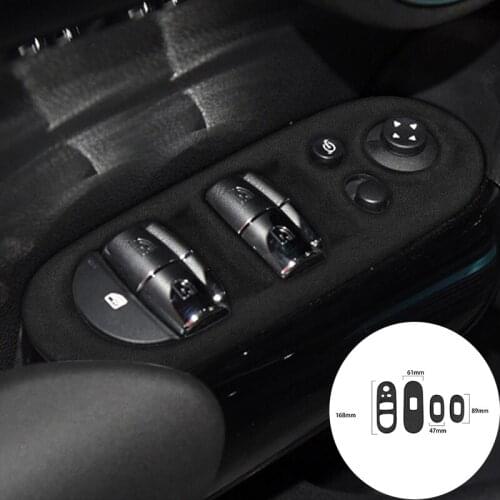 For BMW MINI F55 2015-2020 Alcantara Suede Car Window Lifter Control Frame Switch Armrest Panel Strip Cover Car Trim Stickers
