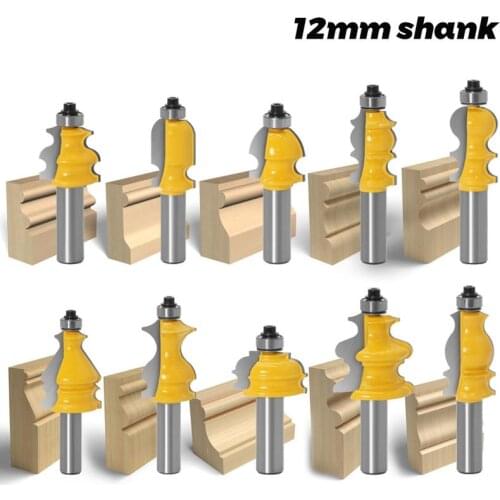 1Pcs 12mm Shank Lace Woodworking Strip Trimming Machine Wood Router Bit Tungsten Milling Cutters With Bearing Woodworking Tools