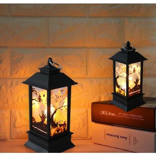 Halloween LED Glowing Light Kids Trick Or Treat Hand Lamps Hanging Lantern Happy Halloween Party Props Home Garden Decoration