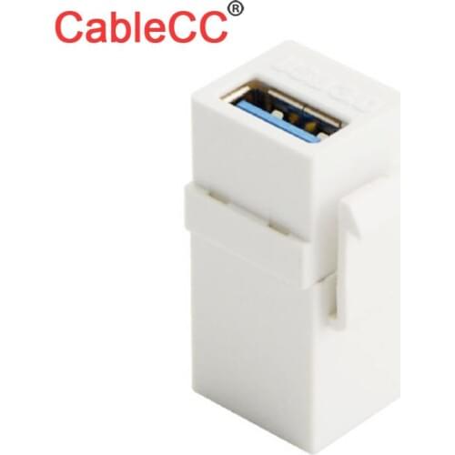 Jimier CY USB 3.0 A Female to A Female Extension Keystone Jack Coupler Adapter High Quality for Wall Plate Panel USB