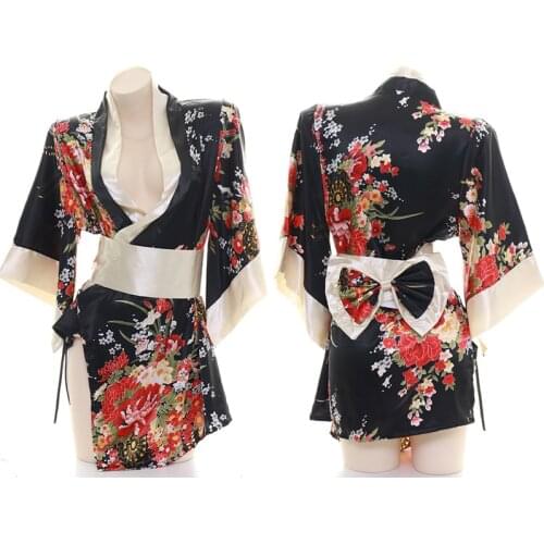 Lolita Sakura Kimono Lovely Japanese Anime Cosplay Yukata Dress Floral Bathrobe Short Kimono Robe Nightgown Pajamas Sleepwear