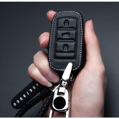 Leather Car Key Cover Case for Changan CS75 Eado Dt Xt CS55 CS35 Plus CS85 Key Case for Car Protection Ring Accessories