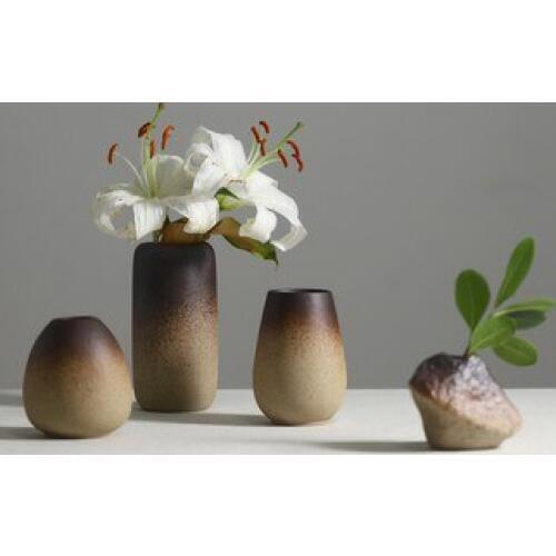 Ceramic Small Vase Home Flower Arrangement Decoration Retro Vase Living Room Full Of Stars Inserted Dry Flower Table Accessories