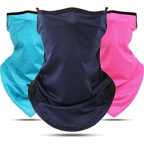 1 Pcs Outdoor Riding Mask Sunscreen Anti-UV Neck Scarf Ice Silk Dry-quickly Ear-Hanging Breathable Cool Camping Cycling Headband