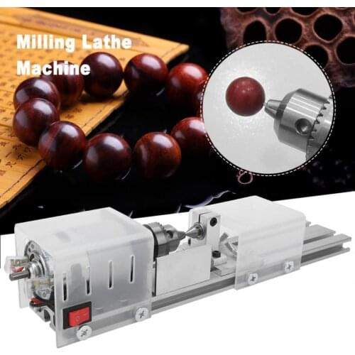 Mini Milling Lathe Machine 7-Level Speed Regulation DIY Woodworking Polishing Grinding Tool 100-240V