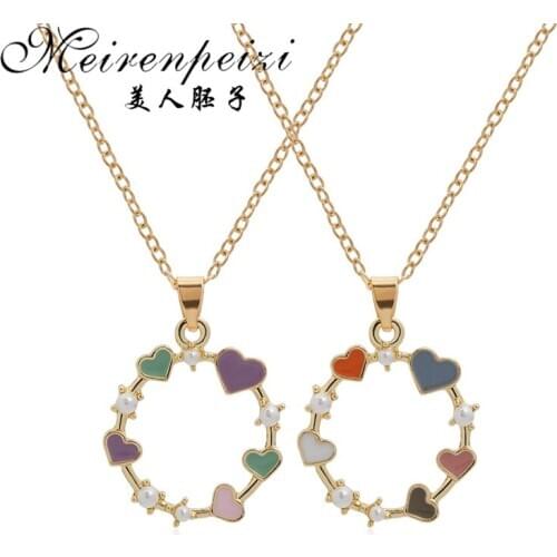 New Arrival Zeojrlly Women Pendant Necklaces Trendy Chain Pearl Heart Female Simple Elegant Fashion Jewelry For Women