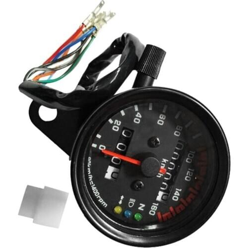 New Universal Motorcycle Speedometer Odometer Gauge Dual Speed Meter with LCD Indicator Vintage Modification Accessory