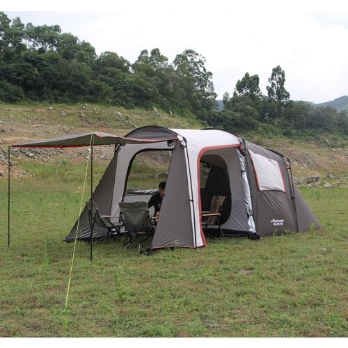 Landwolf Special large outdoor camping 1big hall 1 Bedroom for 5-6 people big family party travel team tent in kakhi color
