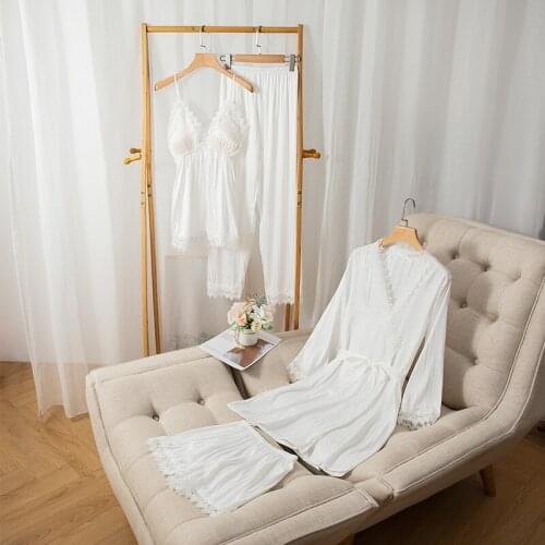 Satin Pajamas Stripe PJS Sets Women Summer Sexy Sleepwear 4PCS Kimono Robe Gown Suits Lace Trim Intimate Lingerie Nightwear