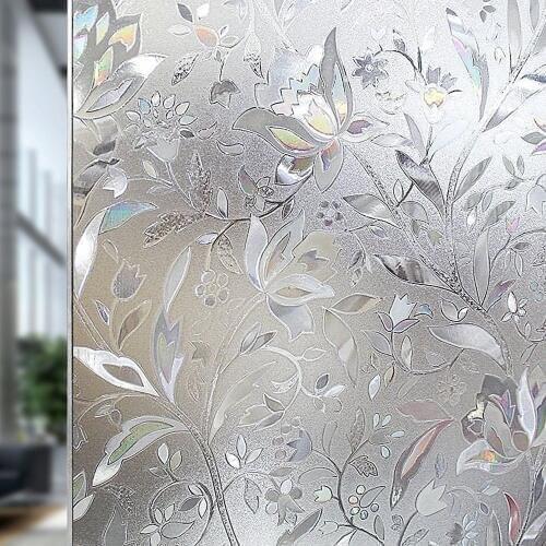 Waterproof PVC Frosted Glass Window Film Cover Window Privacy Bedroom Bathroom Self Adhesive Decorative Film Stickers 100x45CM