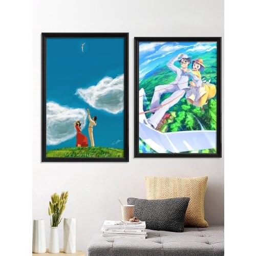 The Wind Rises Cartoon Anime Poster Home Art Silk Gift Wall Stiker Room Prints Decor