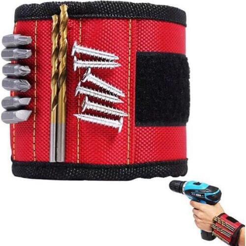 Polyester Magnetic Wristband Tool Bag Repair Tools Wrist Belt Portable Electrician Screws Nails Drill Bits Holder