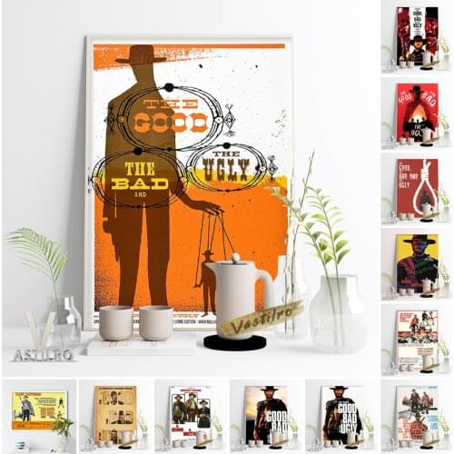 The Good The Bad And The Ugly Classic Movie Poster West Cowboy Characters Retro Canvas Painting Vintage Art Prints Home Decor
