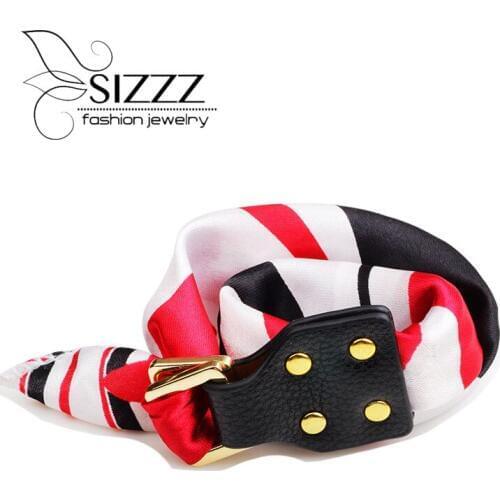 SIZZZ 42cm Long 2.5cm Wide Colorful Department Of Bag Arm Neck Scarf Ladies Bracelet For Women