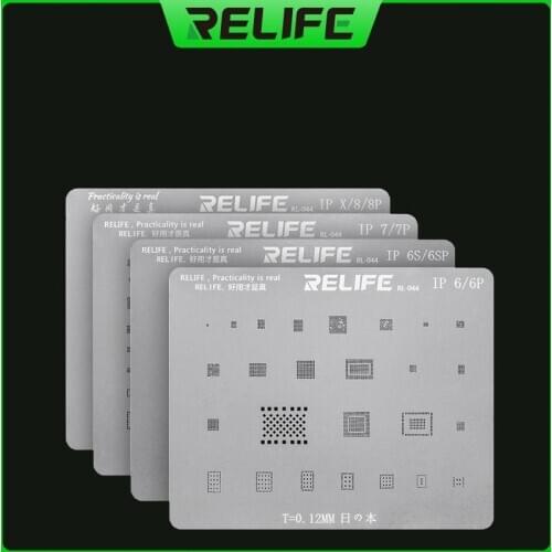 RELIFE CPU RAM A8/A9/A10/A1/A12 IC Chip BGA Reballing Stencil Plant Tin Steel Mesh For iPhone 6/6P/6S/6SP/7G/7P/8/8P/X/XS max