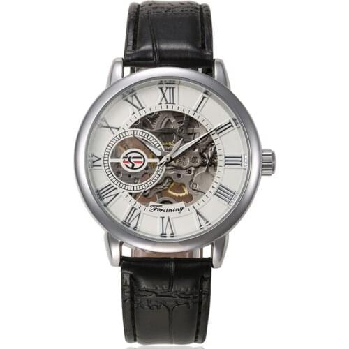 Luxury Mens Steampunk Skeleton Stainless Steel Automatic Mechanical Wrist Watch 87HB