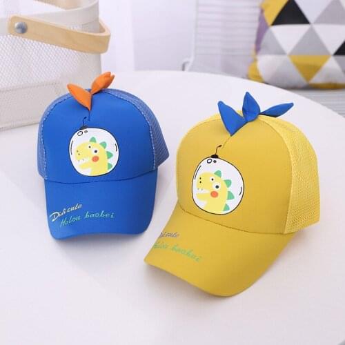 Newest Summer Newborn Baby Girl Boy Sun Hat Cotton Beret Hat Cartoon dinosaur Snapback Baseball Cap Baby Hats Bucket Caps