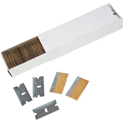 EHDIS 100pcs Spare Razor Scraper Blade Metal Carbon Fiber Steel Blades for Squeegee Auto Vinyl Wrap Tinting Window Cleaning Tool