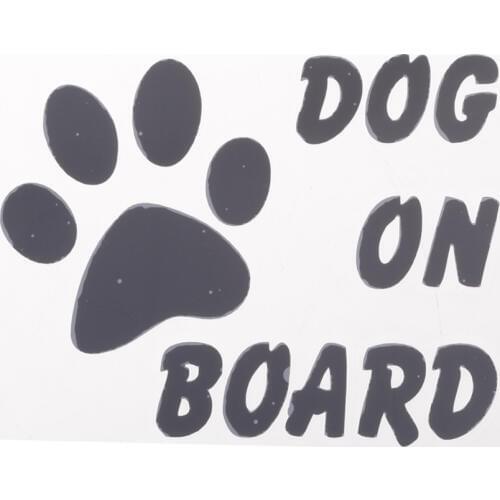 DOG ON BOARD Footprint Reflective Car Window Sticker Decal Decoration