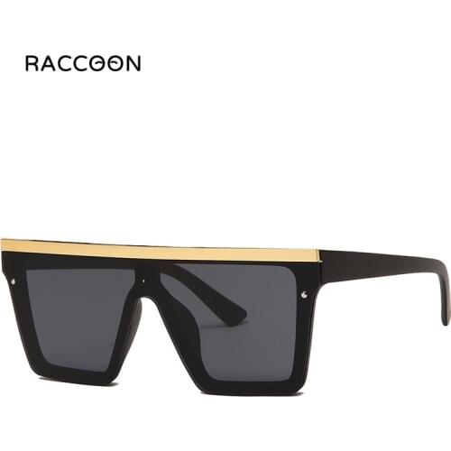 Square Oversized Stripes Sunglasses Top Vintage Big Frame Gradient Sun Women Female Luxury Brand Design Flat Glasses Shades Uv40