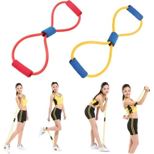 1Pcs Resistance 8 Type Muscle Chest Expander Rope Workout Fitness Exercise Yoga Tube Sports Pulling Exerciser Gym Bodybilding