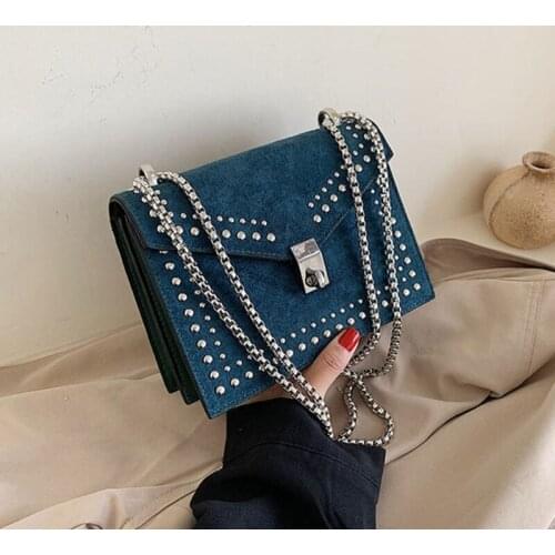 PU Leather Square Chain Shoulder Bags for Women Crossbody Purses Multi Pockets Handbags Messenger Bag Adjustable Strap