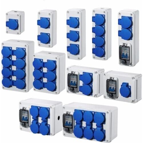 Outdoor rainwater socket Three holes 10A home wall mounted multi-function outdoor socket box electric car charging