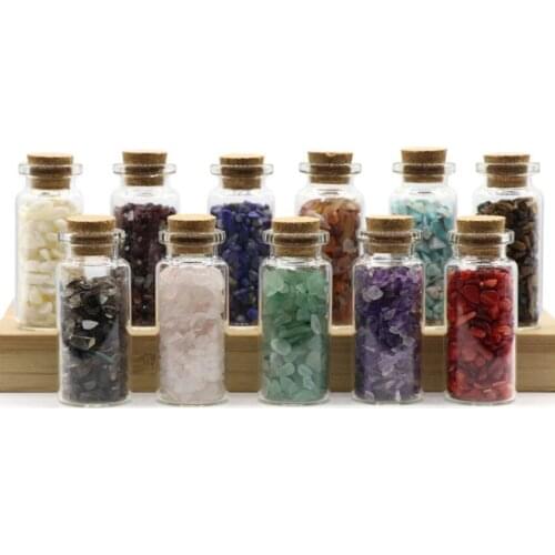 FYJS Unique Wish Bottle with Irregular Shape Tiger Eye Stone Pendant Lapis Lazuli Fashion Jewelry