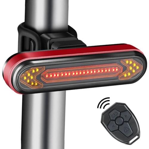 Rainproof Bicycle Rear Light Turn Signals Cycling Taillight Wireless Bike Tail Light Rechargeable Brake Warning Lamp Accessories