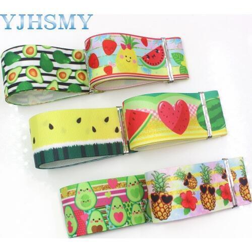 YJHSMY I-191015-2445,10yards 38mm Fruit cartoon Thermal transfer Printed grosgrain Ribbons,Clothing DIY handmade materials