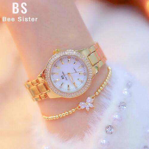 2021 Diamond Women Watches Fashion Luxury Brand Female Crystal Watch Gold Womens Wrist Watches Stainless Steel Relogio Feminino