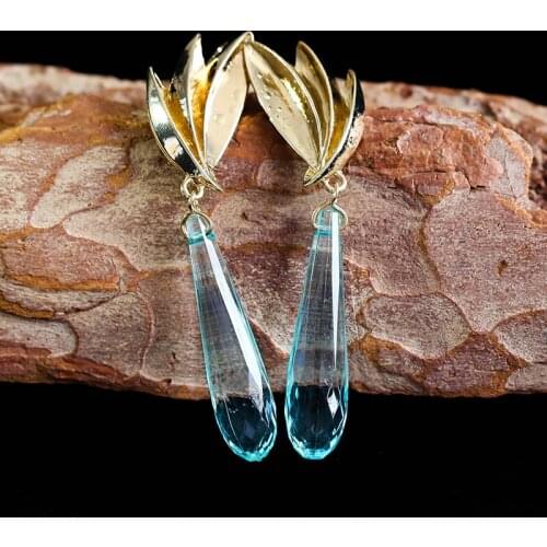 Hot Sale Elegant Water Drop Crochet Earrings For Women 2020 Fashion Popular Crystal Bird of Paradise Earrings Party Gift D321