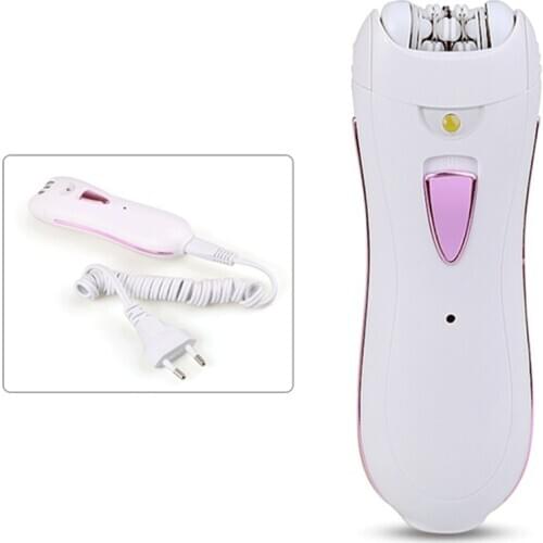 1 Set EU Plug USB Rechargeable Hair Removal Epilator With Brush/Storage Bag, Ladies Facial Electric Shaver Hair Remover Trimmer