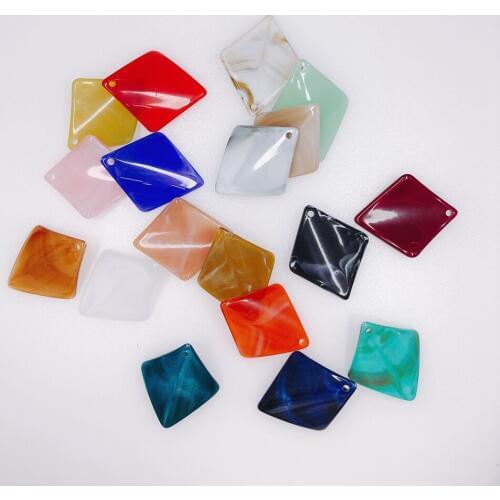 10 pieces / lot DIY Retro Smoky Curved Large Diamond Resin Acrylic Pendant Earring Earrings Accessories Other