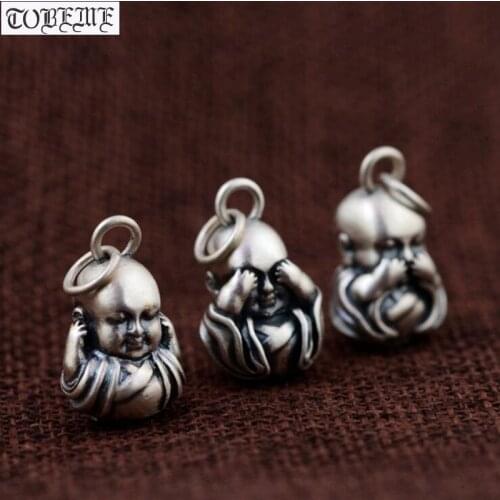 100% 925 Silver Tibetan Little Monk Pendant Buddhist Pendant Good Luck Amulet