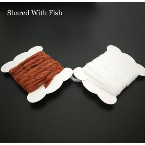 2 Cards Fly Tying Tinsel Chenille for Woolly Bugger Worms Leech etc. Fishing Flies Tying Body Material Brown white