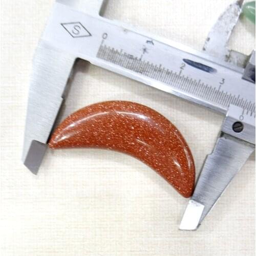 2020 new natural stone quartz crystal tiger opal eye carving moon pendant for diy jewelry making necklace no hole 10pcs