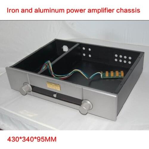 430*340*95MM Aluminum Amplifier Chassis Gaowen Pre-stage Case Audio Shell Power Supply Box Amplifier Enclosure with RCA Terminal