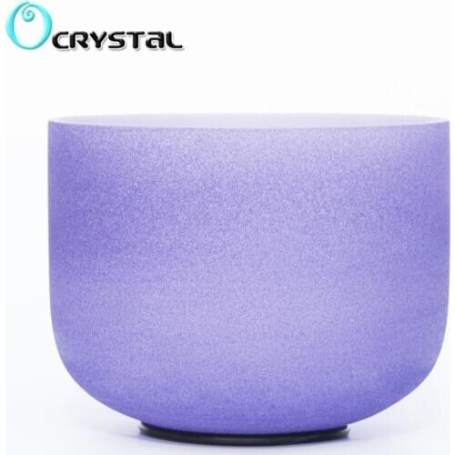 8 Inch Purple B Crown Chakra Quartz Crystal Singing Bowl Meditation Sound Healing Stone
