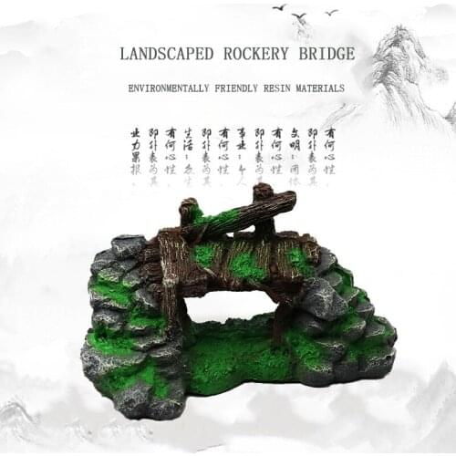 Fish Tank Landscaping Resin Crafts Ornaments Custom Aquarium Landscaping Decorations Rockery Bridge Micro Landscape Decoration