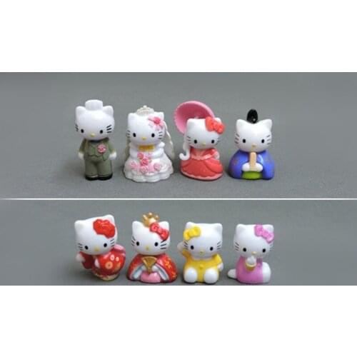Bandai Animation Hello Kitties Lovely Cat and Marriage Partner Couple Dolls HelloKitties PVC Model Toy Desktop Ornaments