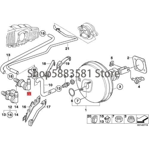 CAR angle check valve bm wE39 520d 520i M52 523i 525d 525td 525tds 528i 530d 520d Dali ancient ventilation pipe parking start ho