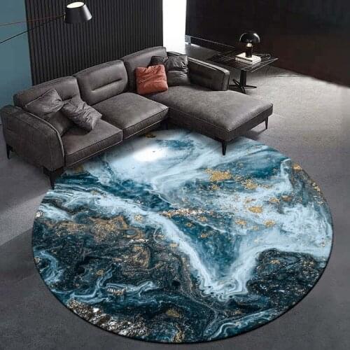 Large Circular Area Carpet Abstract Oil Painting Aerial Photography Bedroom Living Room Home Decoration Ring Floor Mat Non-slip
