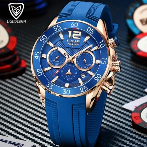 2021 Relogio Masculino Sport Watch LIGE Top Brand Luxury New Fashion Quartz Watch Waterproof Chronograph Date Watches for Man