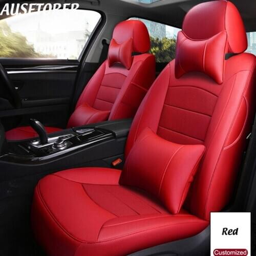 AUSFTORER Genuine Leather Seat Cover for Land Rover Discovery 3 Automobiles Seat Covers Cushion 5 & 7 Seats Supports Accessories