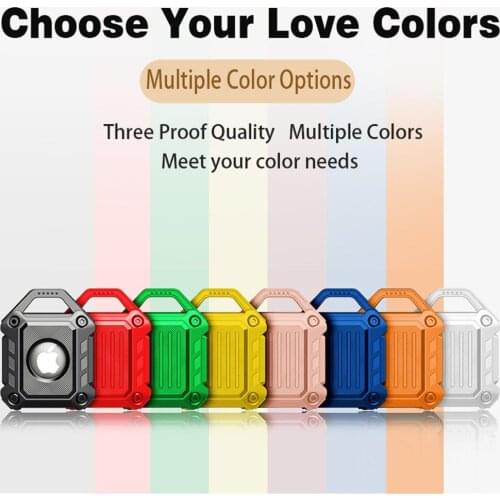 For Apple Airtag Case Armor Protective Case With Keychain Shockproof Cover For Apple Tracker TPU Anti-Lost Device Airtag Case